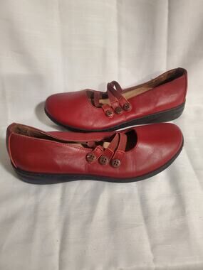 David Tate Leather Euro-Styled Casual Slip-Ons- Plum